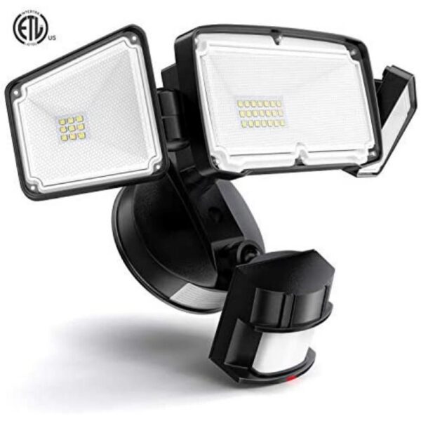 Amico 3 Head LED Security Lights Motion Sensor Outdoor Adjustable 40W, 3500LM, 5000K, IP65 Waterproof, ETL Certified, Exterior Flood Light for Garage, Yard